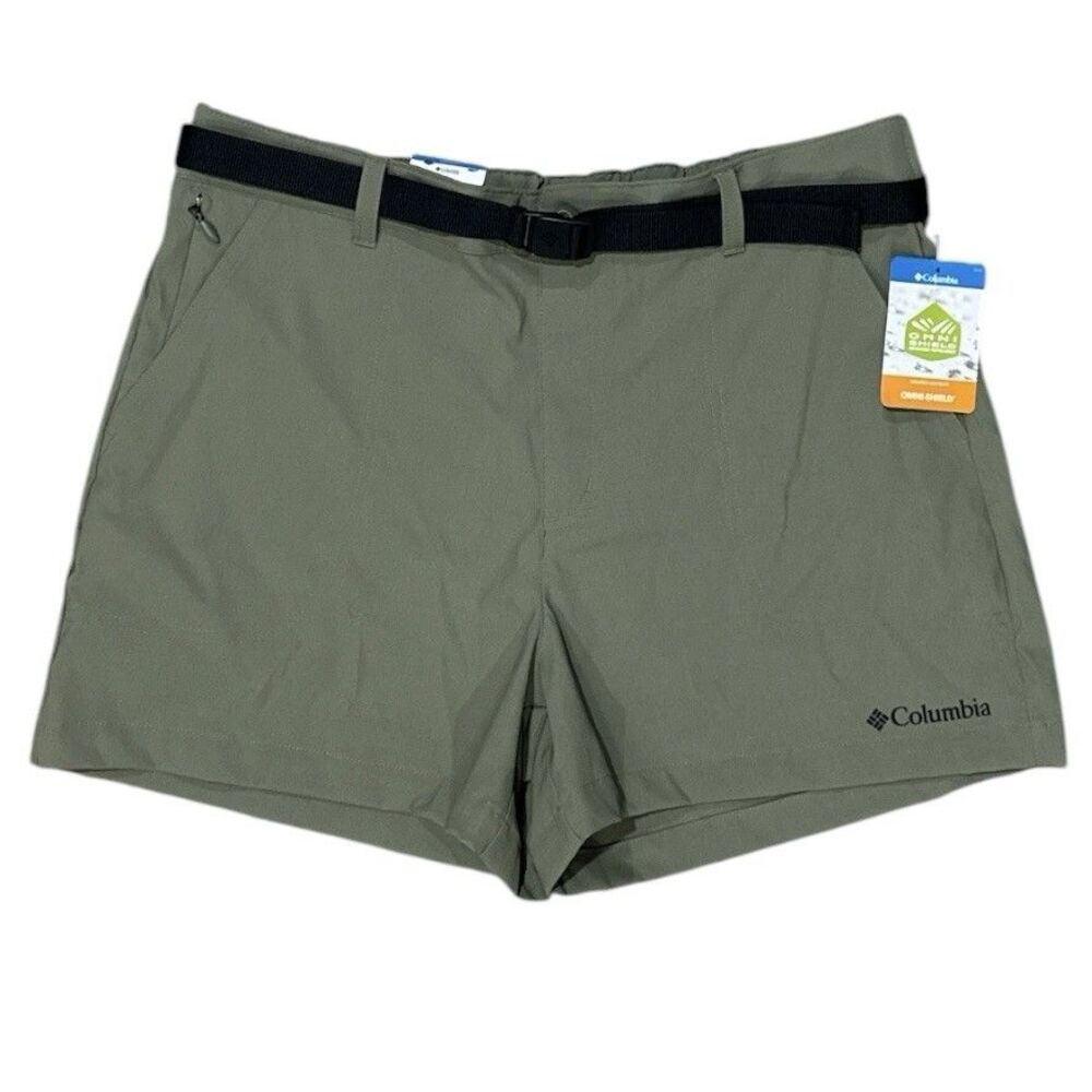 Columbia Brea Falls 4” Shorts Omni-Shield Green Hiking NWT Belted Womens XL